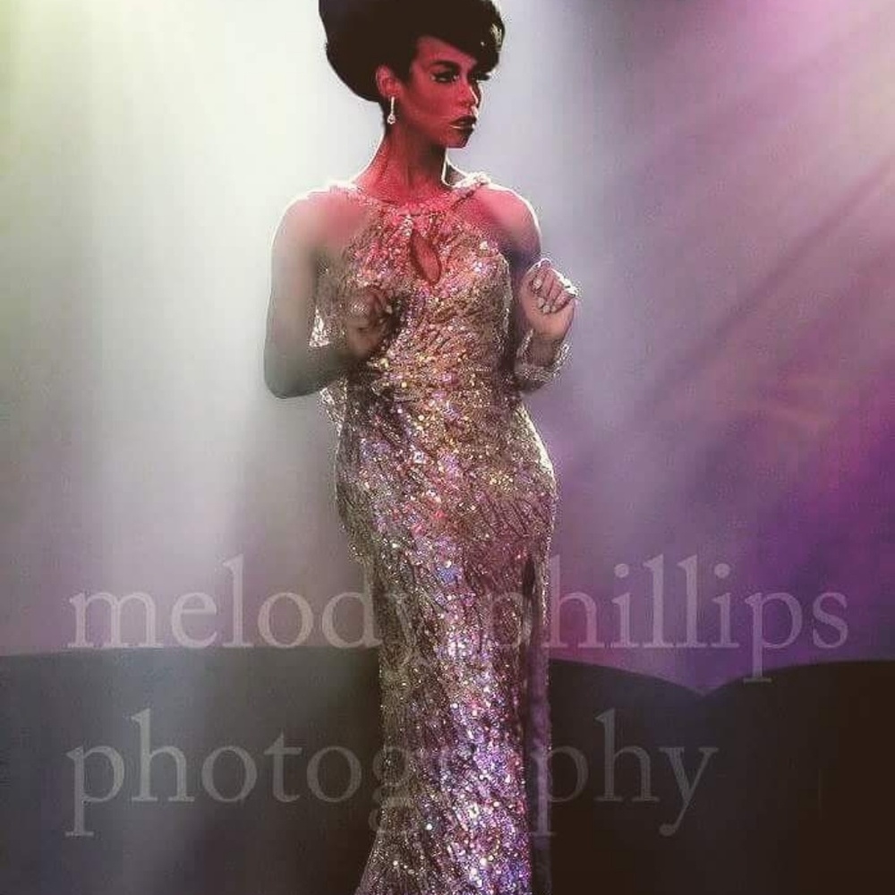 Gold formal evening gown